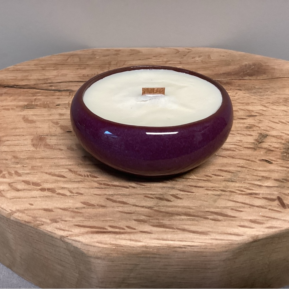 Ceramic / Pottery Crafted Piece - Repurposed - Wood Wick Candle - Nice - Picture 4 of 10